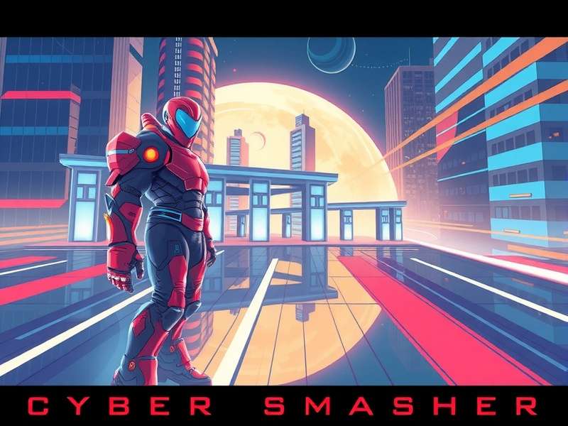 Cyber Smasher game hero image showing futuristic cityscape